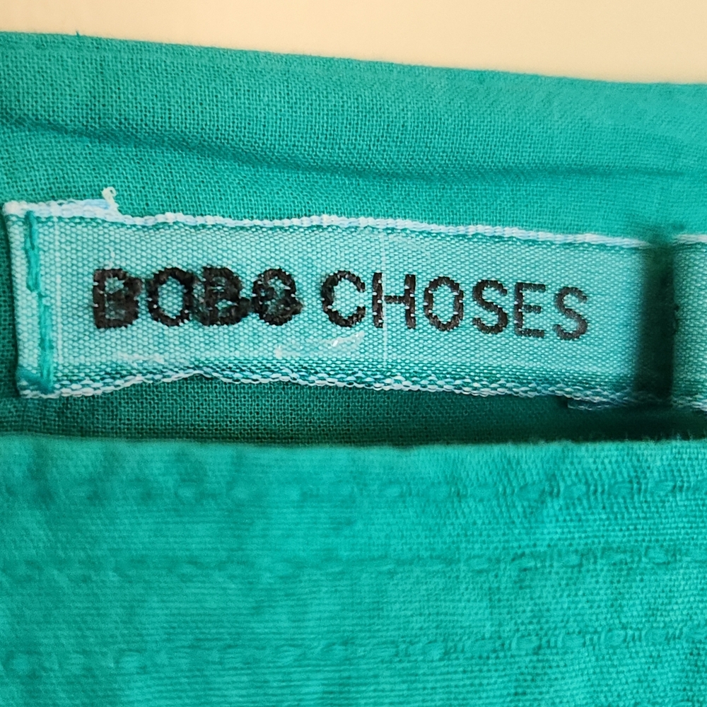 Bobo Choses Couple Fish Embroidery Puff Sleeve Dress in Green • XS - Picture 7 of 14